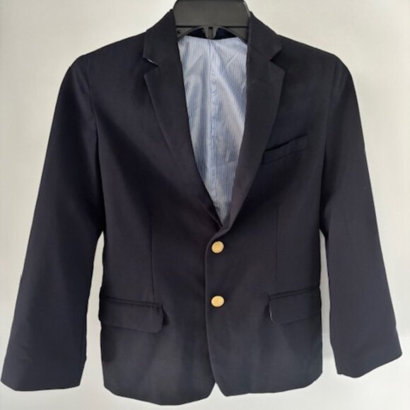IZOD Boys Navy Blazer 10 Husky Sport Coat Single Breasted Gold Button Classic - Picture 1 of 8